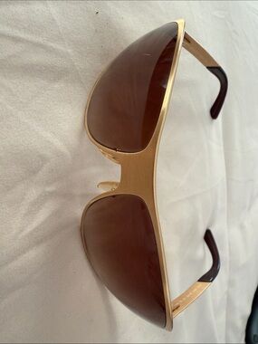 Prada Gold Frame Brown Lens Women's Sunglasses